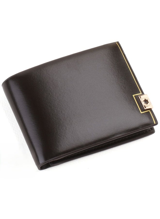 Montblanc Men’s Brown Genuine Leather Wallet – Premium Luxury Bifold Designer Wallet - Image 1