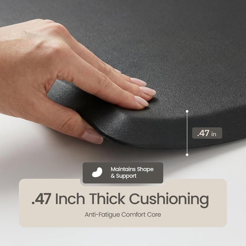 More Decor Anti Fatigue Kitchen Mats for Floor | Padded Kitchen Rugs | Non Slip, Cushioned Standing Desk Mat | Waterproof Floor Mat | 17.3" x 28" x 0.47" & 17.3" x 59" x 0.47", Black, 2-Pack | More Décor - Image 5