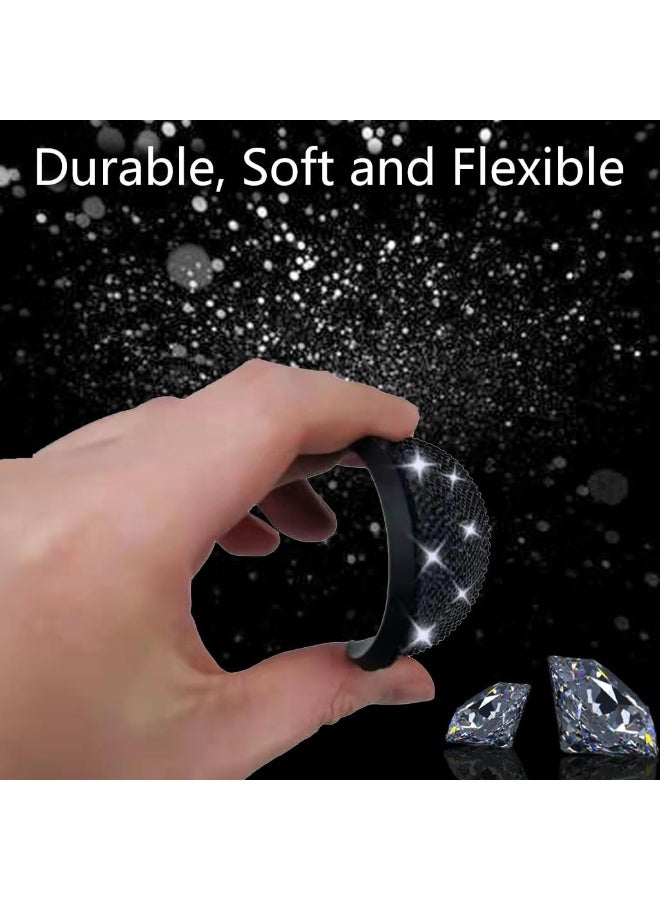 2pcs Bling Car Cup Holder Coaster, 2.75 inch Anti-Slip Shockproof Universal Fashion Vehicle Car Coasters Insert Bling Crystal Rhinestone Auto Automotive Interior Accessories for Women (2 pcs, Black) - Image 4
