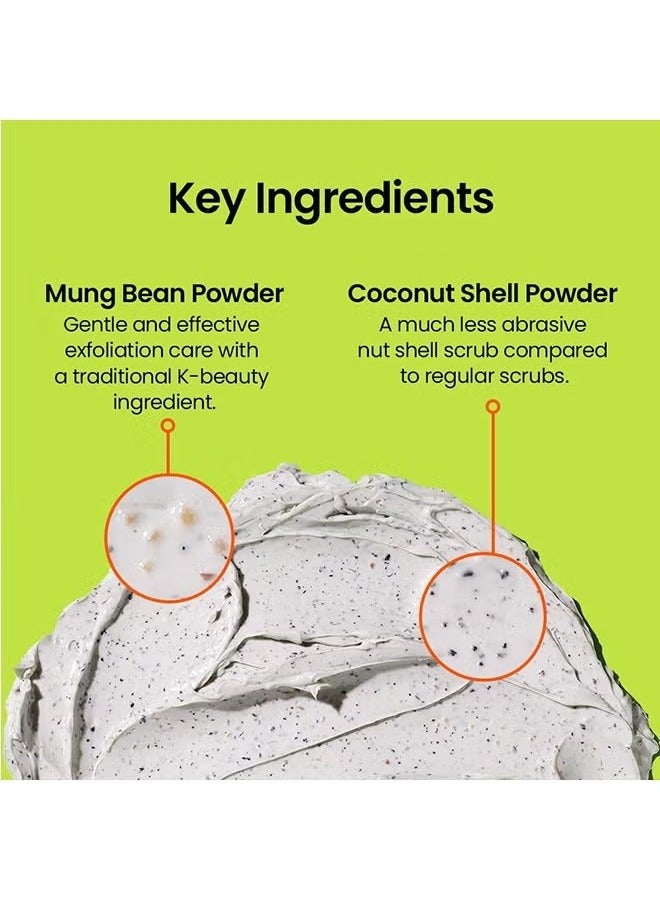 beplain Mung Bean Pore Clay mask 120ml, Wash Off Mask for Blackhead and Whitehead Care, Gently Exfoliate and Tighten Pores - Image 2