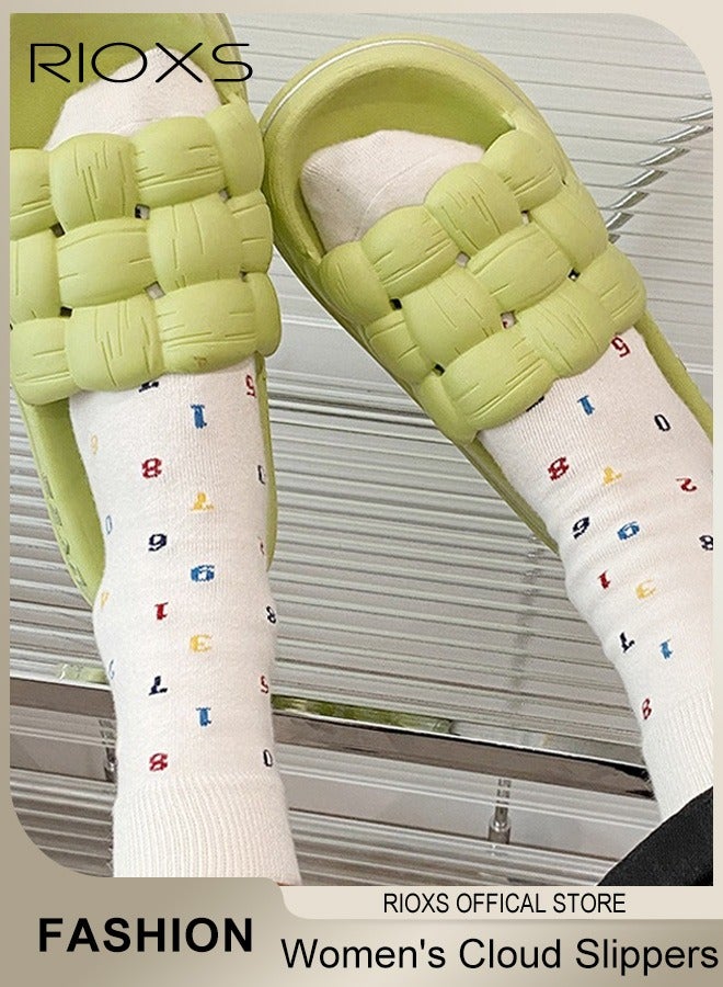 RIOXS Women's Cloud Slippers Braided Straps Sandals Non-Slip Quick Drying Open Toe Slippers Super Soft Sole Sandals For Outdoor Or Indoor Use  - Image 1