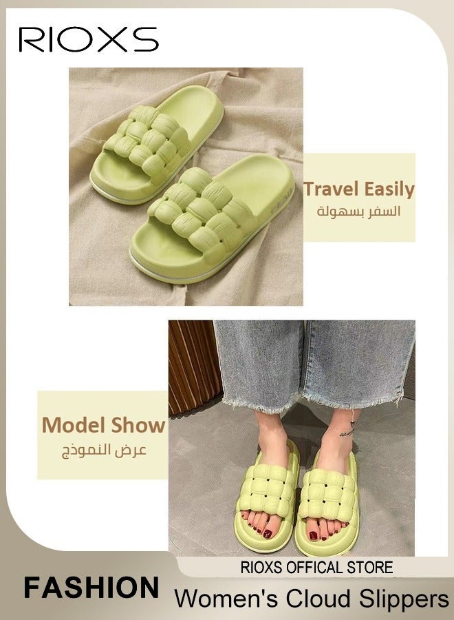 RIOXS Women's Cloud Slippers Braided Straps Sandals Non-Slip Quick Drying Open Toe Slippers Super Soft Sole Sandals For Outdoor Or Indoor Use  - Image 3