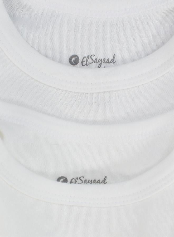 El Sayaad Unisex Plain White Long-Sleeved Undershirt (Pack Of 2) - Image 3