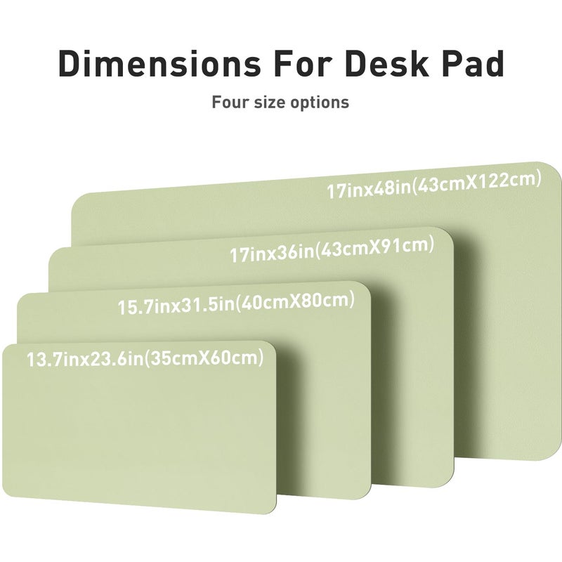Aothia Leather Desk Pad Protector, Large Mouse Pad, Office Desk Mat, Non-Slip PU Leather Desk Blotter, Laptop Desk Pad, Waterproof Desk Writing Pad for Office and Home (Grass Green, 23.6" x 13.7") - Image 4