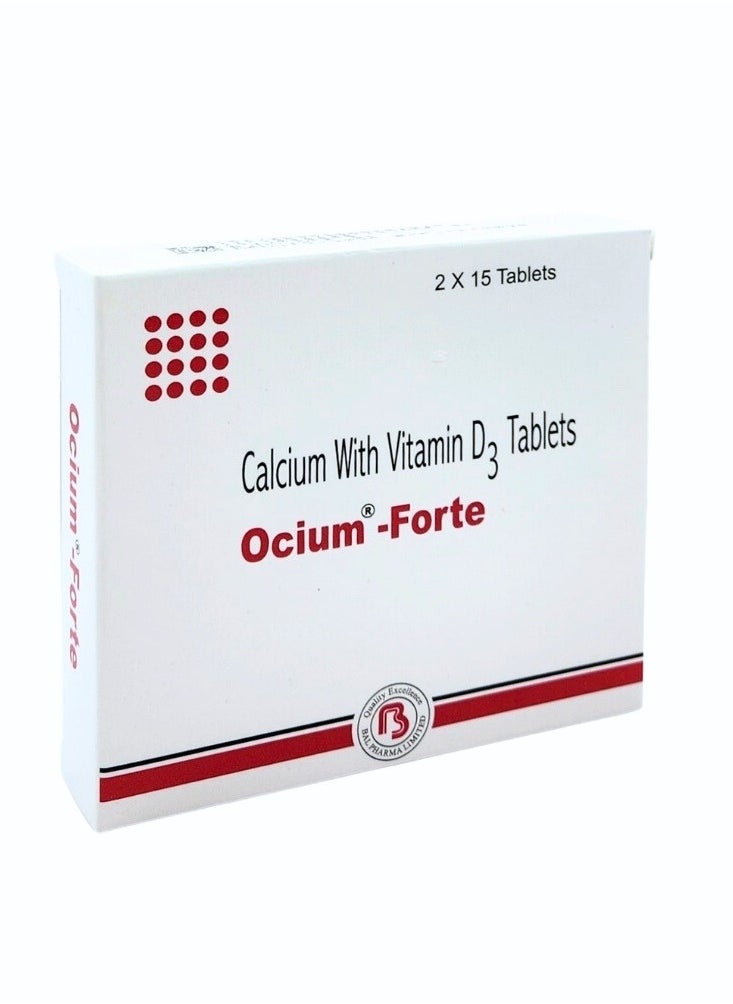 OCIUM-FORTE Ocium Forte, Calcium With Vitamin D3 30 Tablets  - Image 2
