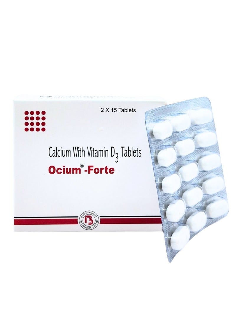 OCIUM-FORTE Ocium Forte, Calcium With Vitamin D3 30 Tablets  - Image 3