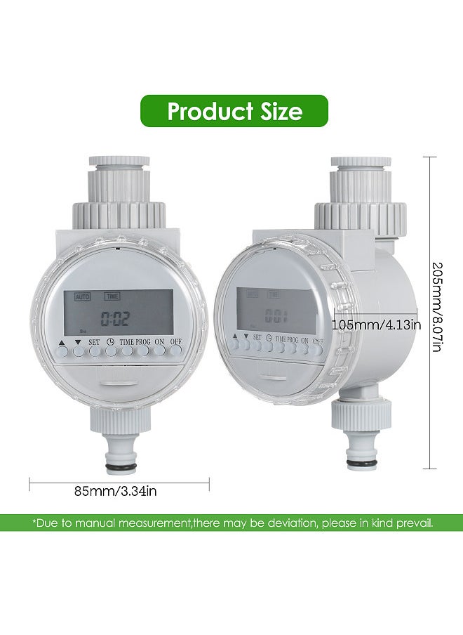 Solar Powered Water Irrigation Timer Electronic Programmable Automatic Watering Controller Hose Faucet Timer with LCD Display for Garden Lawn