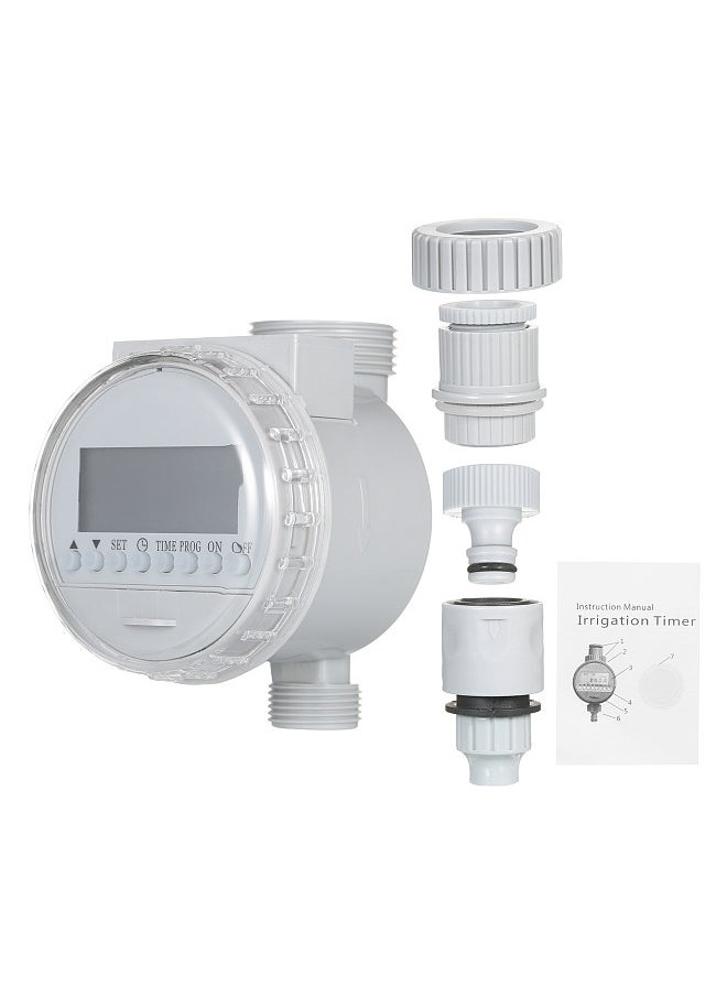 Solar Powered Water Irrigation Timer Electronic Programmable Automatic Watering Controller Hose Faucet Timer with LCD Display for Garden Lawn