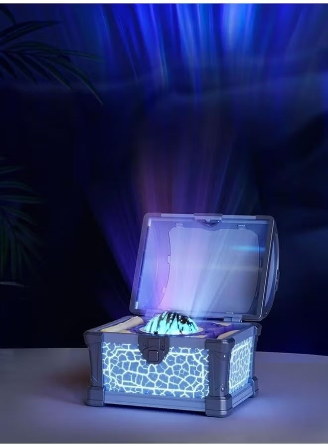 BlueFire Galaxy Treasure Chest Aurora Borealis Projector Night Light with Bluetooth Speaker & White Noise | Vintage Crackle Chest Design | Dimmable Northern Lights Ceiling Projector for Bedroom, Kids & Adults | Sleep Aid, Meditation & Party Light with Remote & Timer | Relaxing Room Decor Gift - Image 2