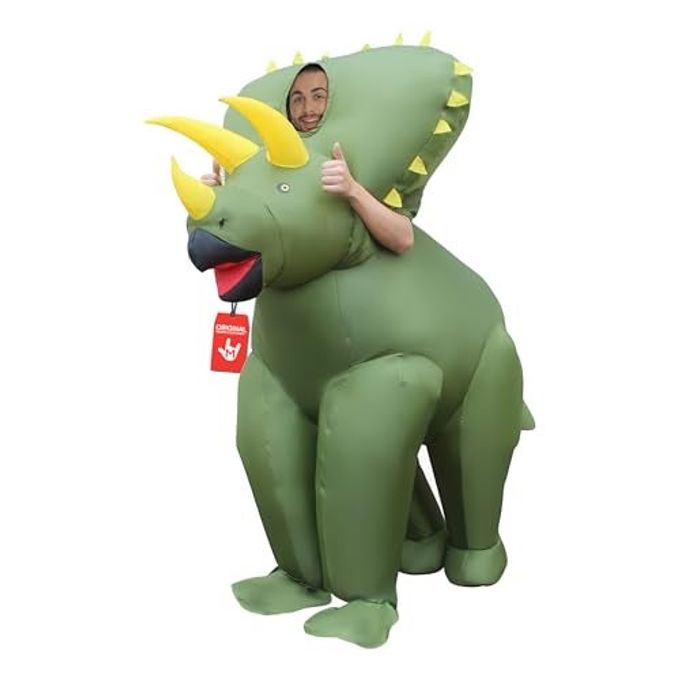 MORPH Inflatable Triceratops Costume Adult, Inflatable Dinosaur Costume Triceratops, Triceratops Inflatable Costume Adult - Image 1