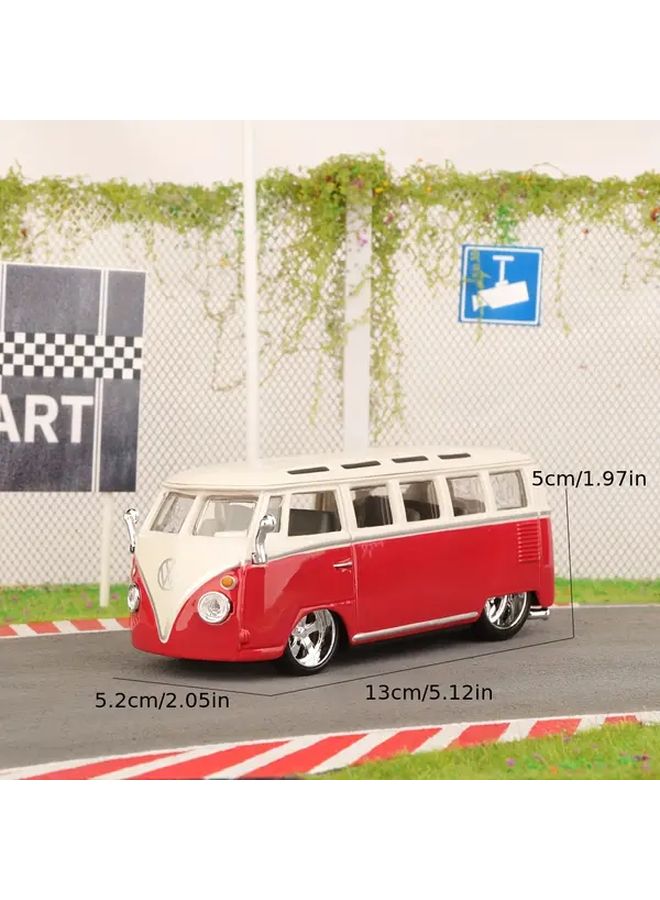 BURAGO 1 32 Scale Volkswagen Bus Model Car Alloy Red White Vintage Collectible - Image 4