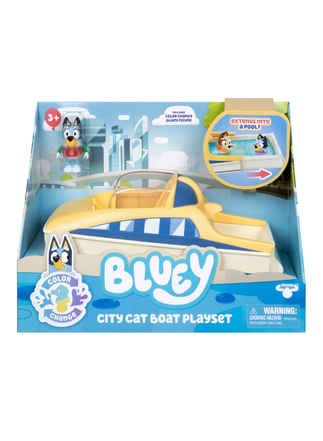 Bluey Series 13 Color-Change City Cat Motor Boat Playset (6.35 cm) - Image 1