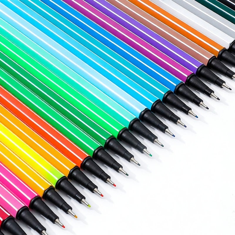 Fine Liners 12 Vibrant No-Duplicate Colors 0.4mm Fine Point Smooth Even Ink Output - Ergonomic Hexagonal Comfort Grip Drawing Tools for School Students Office Workers Artists - Image 3