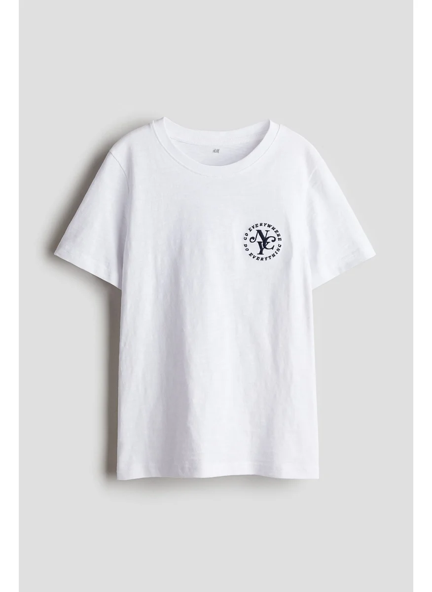 H&M Motif-Detail Cotton T-Shirt