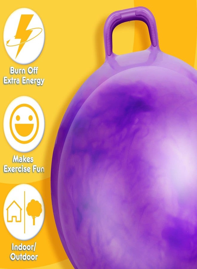 Lewtemi Hopper Ball for Adults, 29 Inch Bouncing Ball Hippity with Handle Rubber Hop, Jumping Hopping Exercise with Air Pump for Outdoors Sports Games Exercise (Gradient Purple) - Image 4