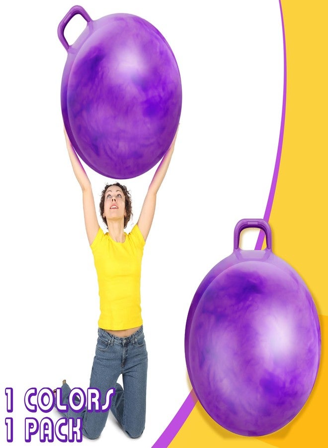 Lewtemi Hopper Ball for Adults, 29 Inch Bouncing Ball Hippity with Handle Rubber Hop, Jumping Hopping Exercise with Air Pump for Outdoors Sports Games Exercise (Gradient Purple) - Image 3
