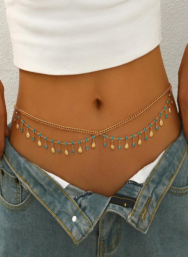 سلسلة خصر للنساء، سلسلة خصر ذهبية، مجوهرات شاطئية أنيقة للنساء، سلسلة خصر تقليدية لحفلات الزفاف والمناسبات الاحتفالية - Image 2