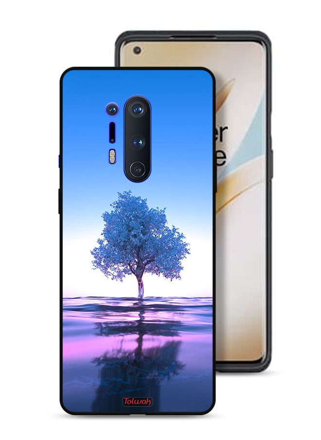 Tolwak OnePlus 8 Pro 5G Protective Case Cover Tree Neon Body Of Water Reflection Digital Art  - Image 1