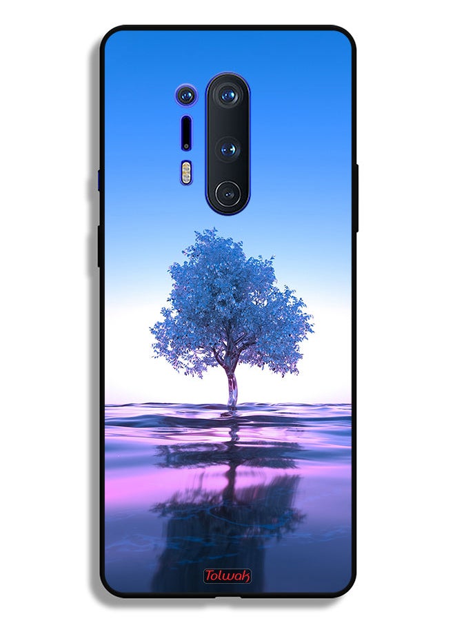 Tolwak OnePlus 8 Pro 5G Protective Case Cover Tree Neon Body Of Water Reflection Digital Art  - Image 2