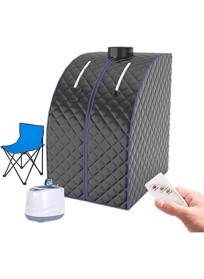 Arabest 1000W Portable Steam Sauna, Full Size Personal Home Spa with Remote Control,9 levels adjustment Temperature Steamer(2L), Intelligent Timing,Fast Heating,Portable Sauna for Home with Foldable Chair - Image 1