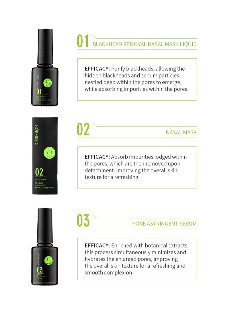 Kormesic مجموعة إزالة الرؤوس السوداء 11g + 50 ورقة + 11g-العناية بالمسام الكاملة - Image 3