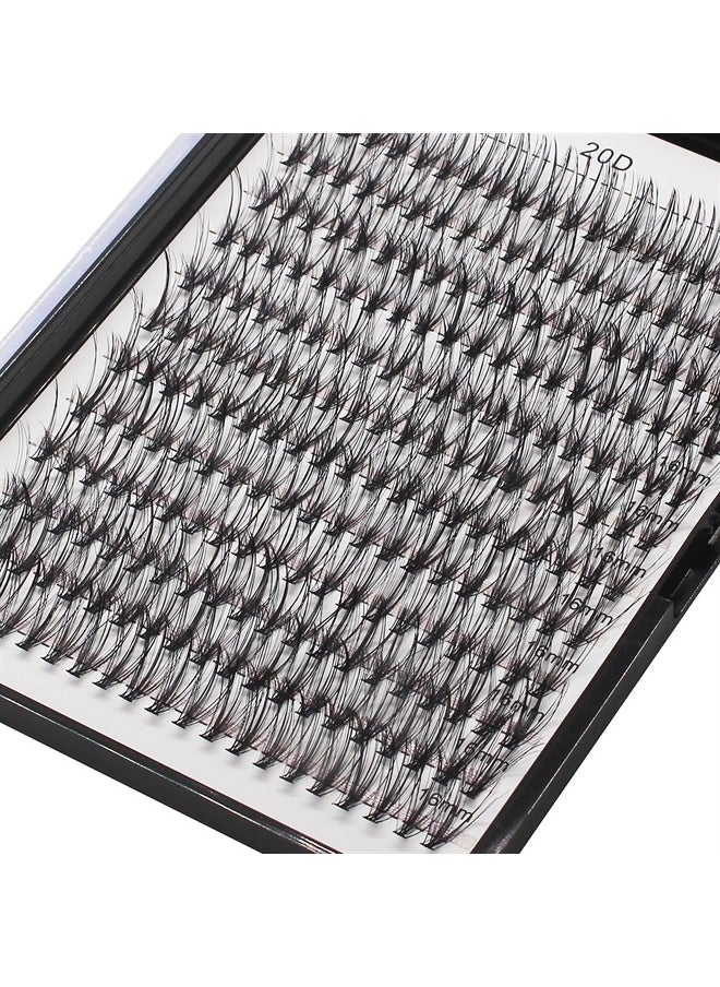 Bodermincer 10D/20D/30D/40D/50D Cluster to Choose Large Tray 240pcs D Curl 8-22mm to Choose Professional Makeup Individual Cluster EyeLashes Grafting Fake False Eyelashes Eyelash Extension Individual  - Image 1
