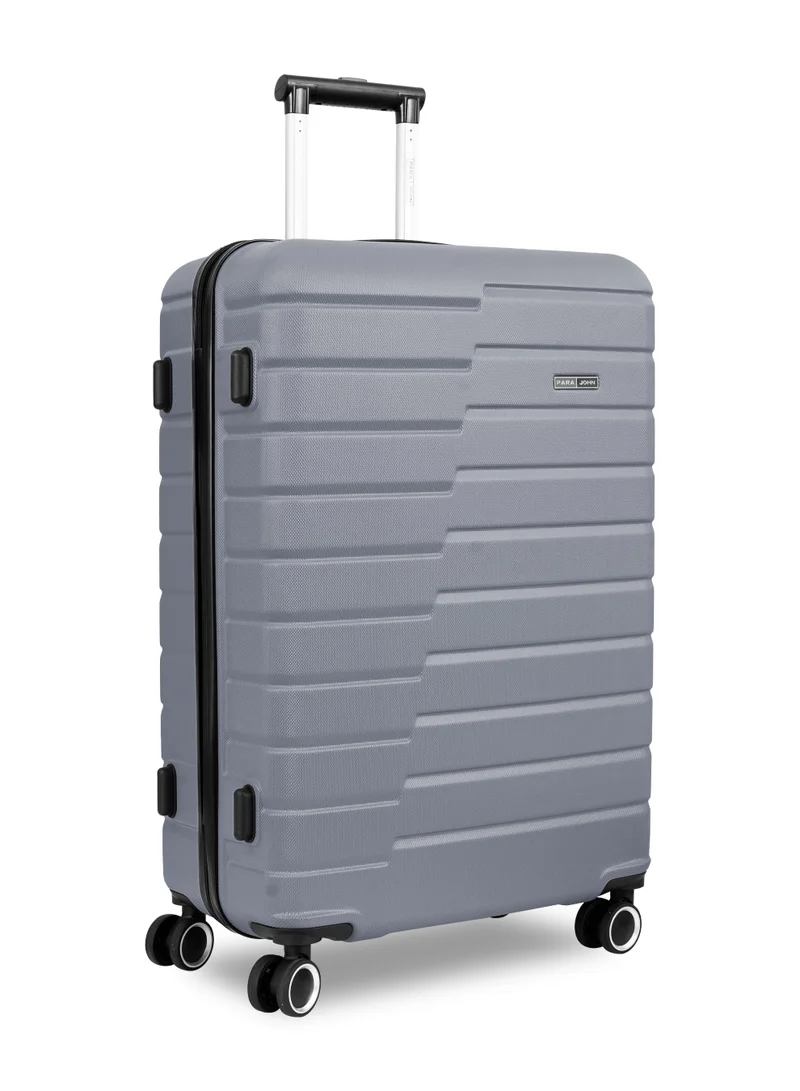 بارا جون Twinora 28-Inch Large ABS Hard Case Checked-In Luggage Trolley Bag – 30kg Capacity, 8 Spinner Wheels & Lock, Silver