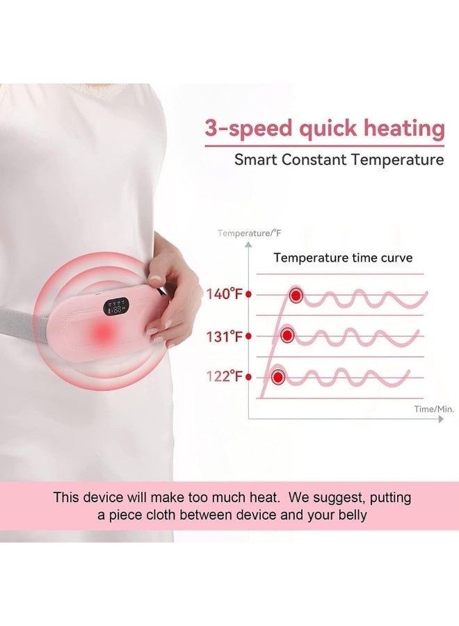 Portable Cordless Heating Pad for Menstrual Cramps & Stomach Relief - 3-Speed Temperature & 4-Speed Massage Period Pain Device - Targeted Back and Belly Heating Wrap - Image 5