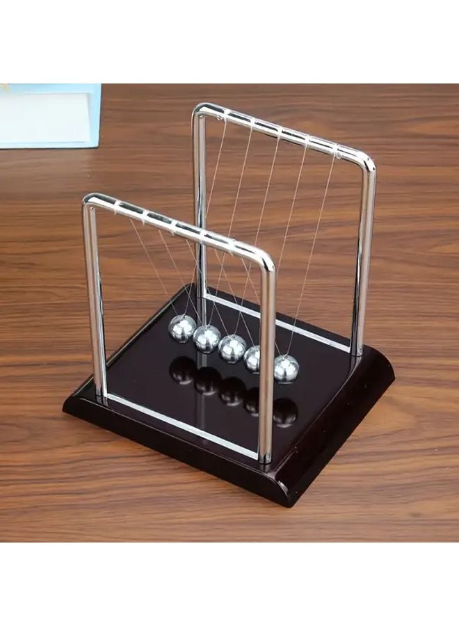 Black Newtons Cradle Metal Ball Physics Science Toy Educational Desktop Decor - Image 5