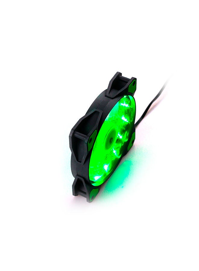 Silent 15-LED Cooler Fan 12centimeter Green - Image 2