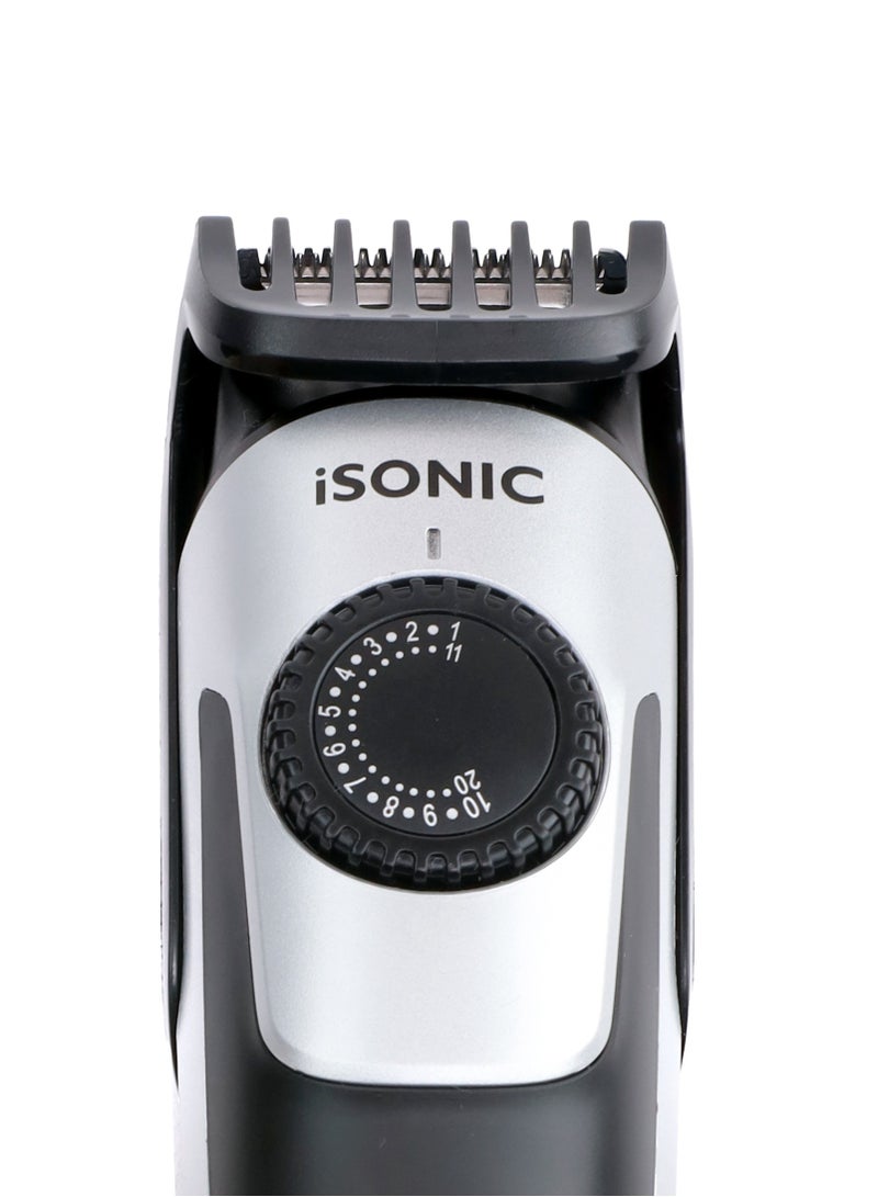 iSONIC ماكينة تشذيب حديثة قابلة لإعادة الشحن ببطارية 600 مللي أمبير IH806 باللون الأسود - Image 2