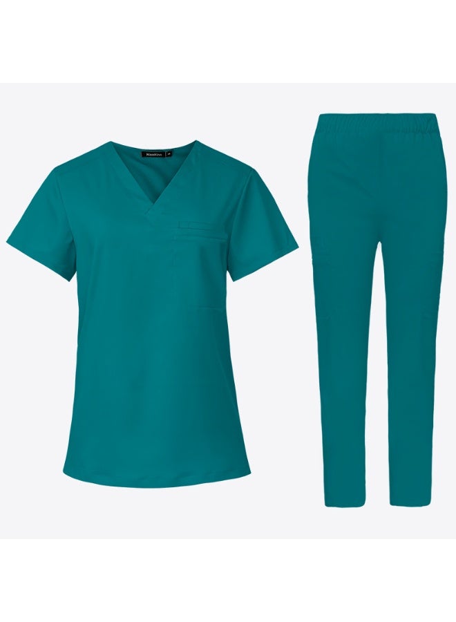 NIBEMINENT Short Sleeved Doctor Costume Women Surgical Scrubs Set Pet Clinic Workwear Clothes  Dentistry Nursing Uniforms Medical Suit - Image 1