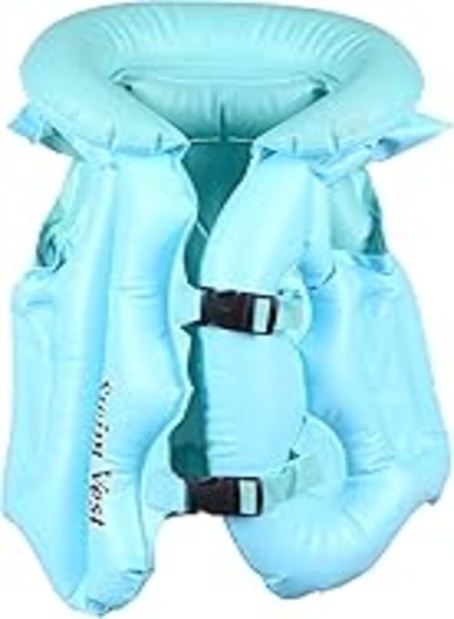 Inflatable swimming vest for kids - light blue
