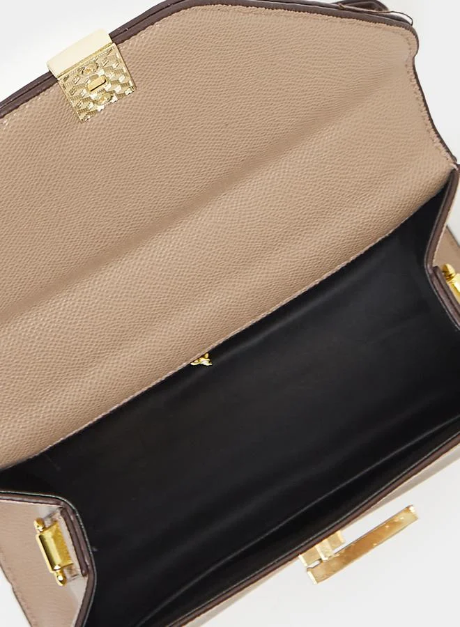 Styli Textured Handbag with Top Handle & Adjustable Strap