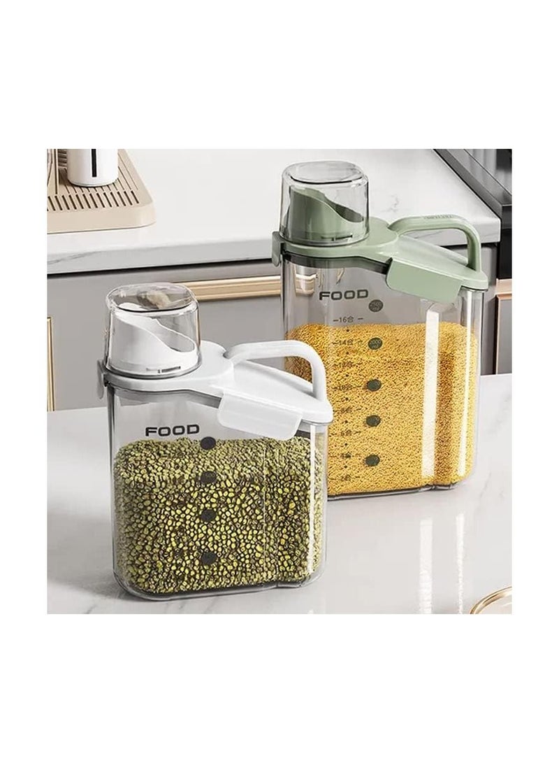 Reko 3Pcs Cereal Containers Set | Premium Quality 2.8L / 2.8KG Capacity Airtight Food Storage Container | BPA Free Plastic Rice Storage Bin/Dispenser + Measuring Cup & Pour Spout - Image 2