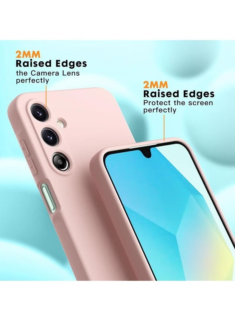 TIGER Case for Samsung Galaxy A16 4G/5G Case, 2 Pack Tempered Glass Screen Protector, Soft TPU Liquid Silicone Case, Shockproof Rubber Silicone Gel Case - Pinksand, Slim & Durable Protection for Everyday Use - Image 3