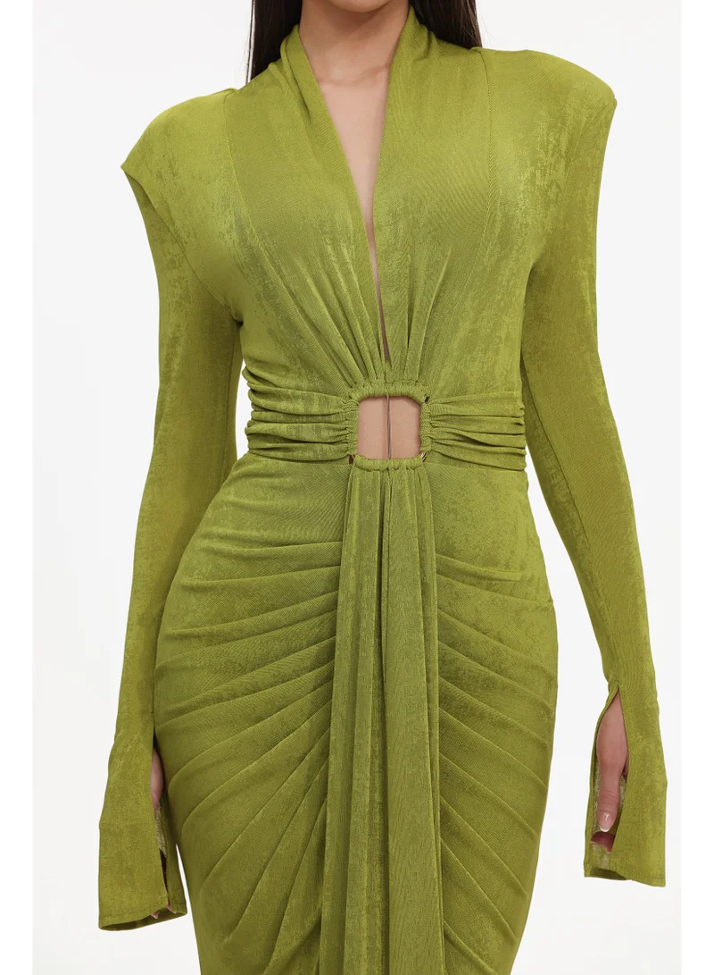 Bella Barnett Naomi V-neck Long Sleeves Maxi Dress