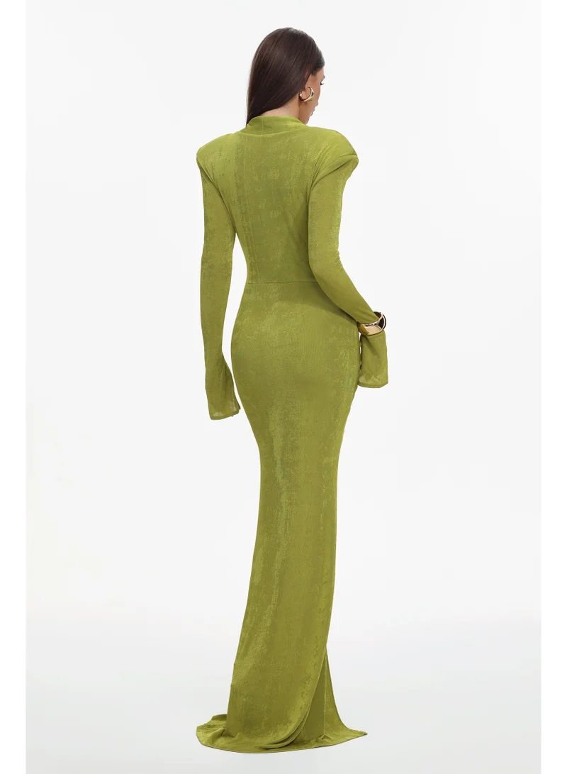 Bella Barnett Naomi V-neck Long Sleeves Maxi Dress