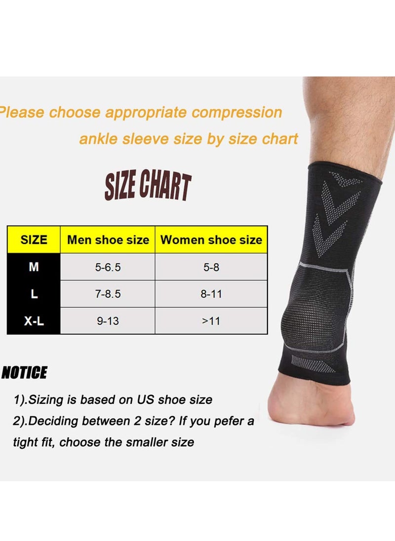 SYOSI - Ankle Brace Compression Support Sleeve - Socks for Plantar Fasciitis, Foot Swelling, Achilles Tendonitis, Joint Pain, Injury Recovery, 1Pair, L - Image 1