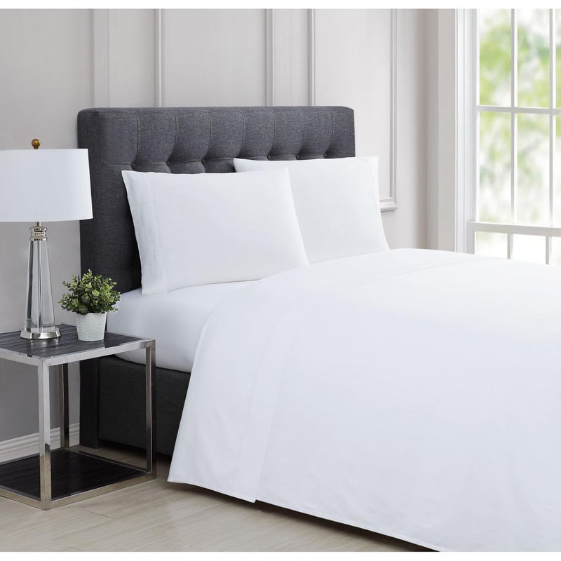 Charisma Charisma 310 Thread Count Cotton Solid Bright White Cal King Sheet Set