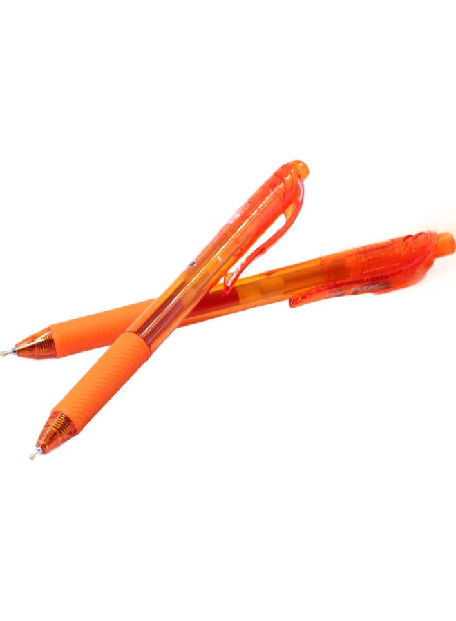Pentel 0.5Mm Retractable Gel Pen, Colorful Quick-Drying Pen, Financial Exam Needle-Tip Signing Pen Bln105-F, Orange, Single Pen - Image 2