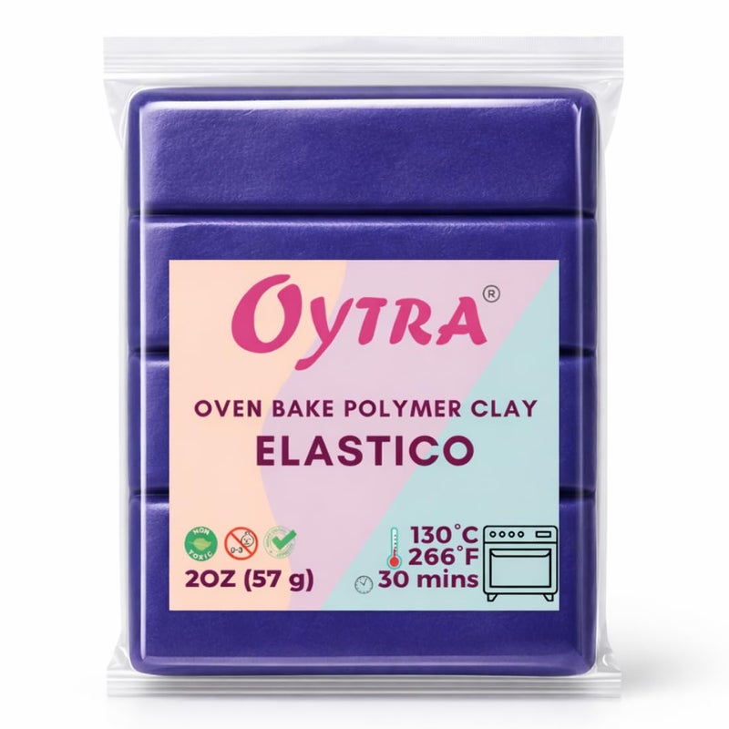 Oytra 57g Polymer Oven Bake Clay for Jewelry Making Elastico Series (Navy Blue) - Image 3