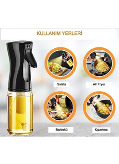 Rabadon Glass Sprayed Lemon Vinegar Oil Sprayer Spray Oil Pot Black 225 ml  - Image 2