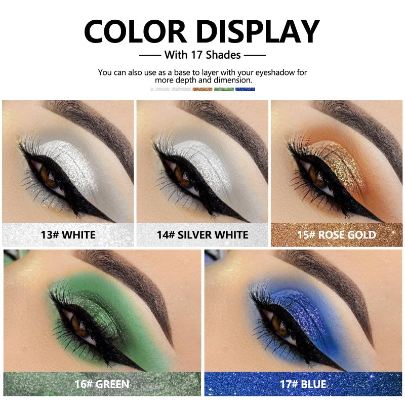 Anglicolor Glitter Eyeshadow Diamond, Liquid Eyeshadow Long-Lasting Quick-Dry, Lightweight Smooth, Shimmer Eyeshadow, Metals Gloss Sparkling Eyeliner Pen, Cosmetics Gift for Girls and Women - Image 2