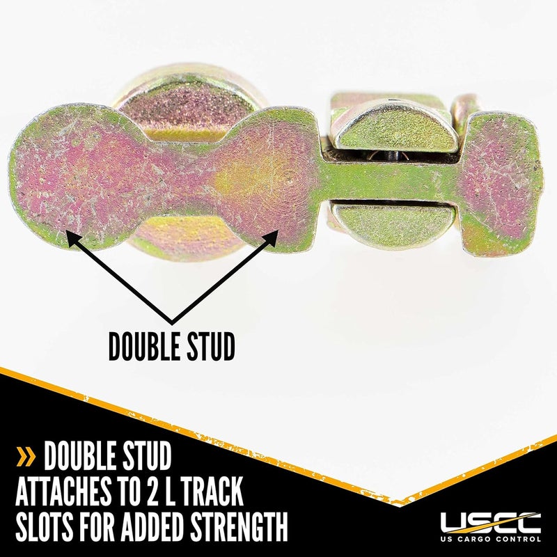 US Cargo Control L Track Double Stud Fitting with Bolt Thread - 4 Pack - Image 4
