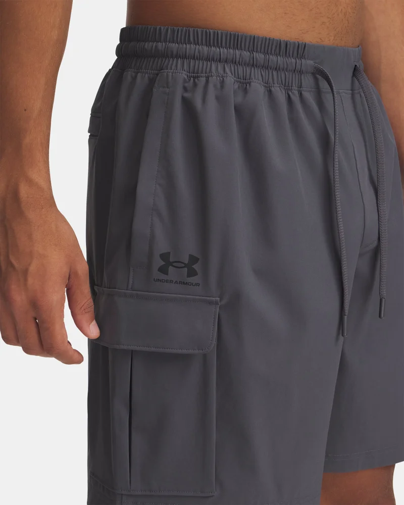 UNDER ARMOUR Grey Men's Vibe Woven Training Cargo Shorts for Men | Best Price UAE