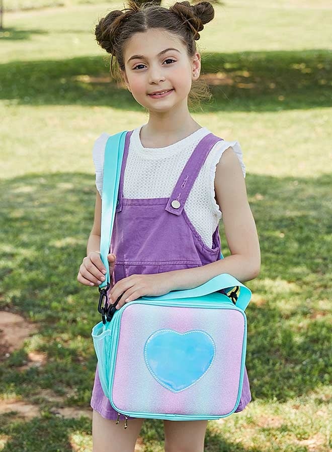 عام صندوق غداء للأطفال الأولاد والبنات، حقيبة حمل معزولة ومضادة للتسرب وحقيبة تبريد معزولة قابلة لإعادة الاستخدام وحقيبة غداء للمدرسة والمكتب والخارج (أخضر مع حزام كتف) - Image 5