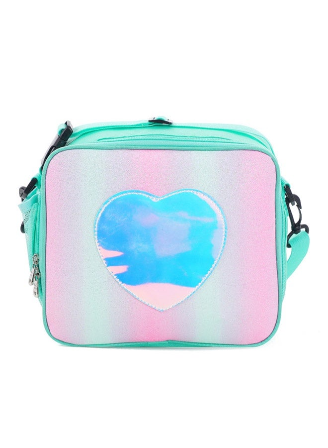 عام صندوق غداء للأطفال الأولاد والبنات، حقيبة حمل معزولة ومضادة للتسرب وحقيبة تبريد معزولة قابلة لإعادة الاستخدام وحقيبة غداء للمدرسة والمكتب والخارج (أخضر مع حزام كتف) - Image 1