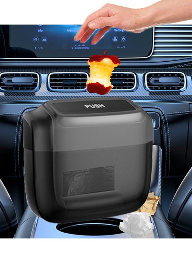 Generic Car Trash Can with Cover Hanging Car Trash Bin Rear Seat Garbage Organizer Car Storage Accessories Washable Leak-proof No Odor Compatible with All Car Models  - Image 1
