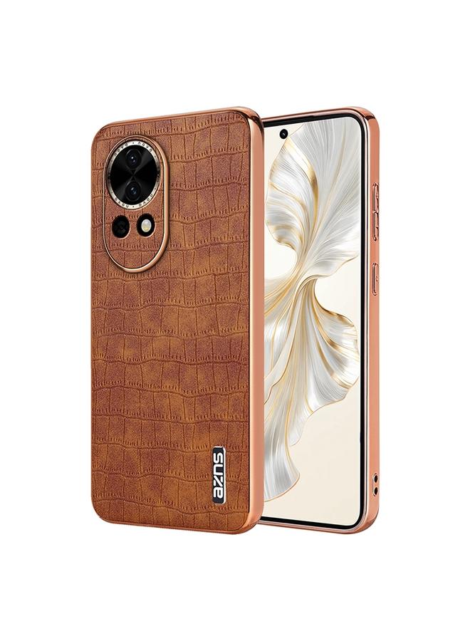 The Bros Case For Huawei nova 13 / nova 12 Electroplated Frame Crocodile Texture Full Coverage Phone Case